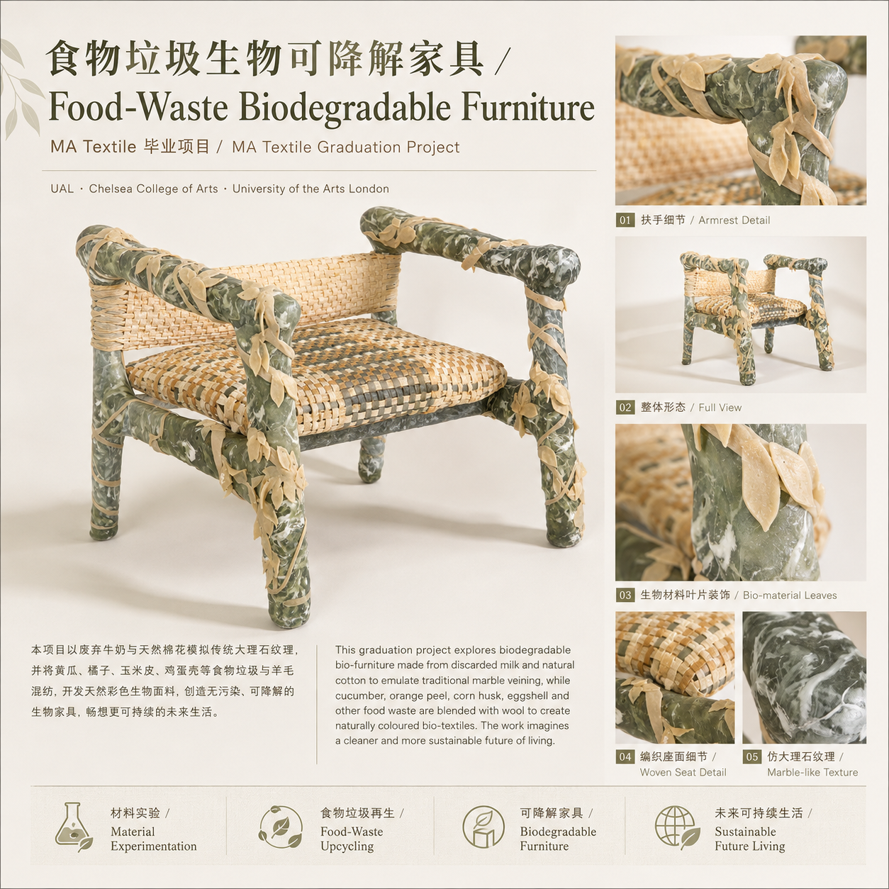 食物垃圾生物可降解家具